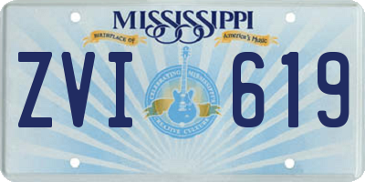 MS license plate ZVI619