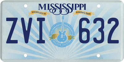 MS license plate ZVI632