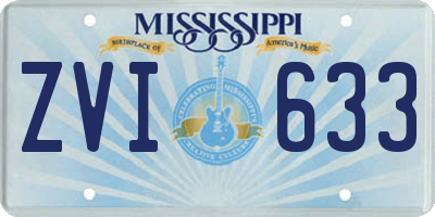 MS license plate ZVI633