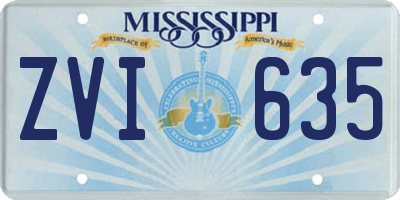 MS license plate ZVI635