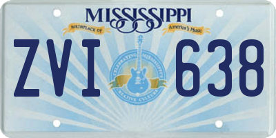 MS license plate ZVI638