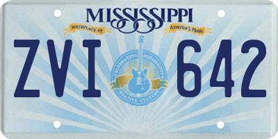 MS license plate ZVI642