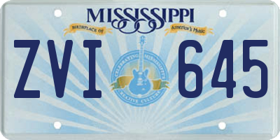 MS license plate ZVI645