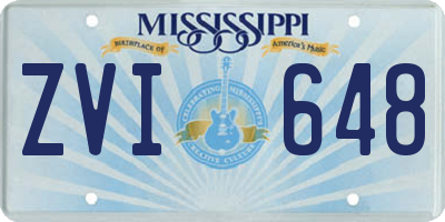 MS license plate ZVI648