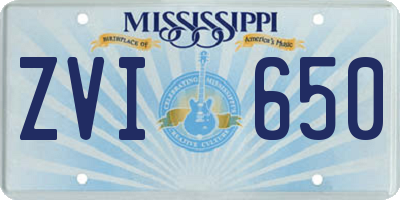 MS license plate ZVI650