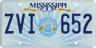 MS license plate ZVI652