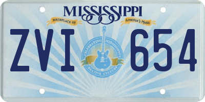 MS license plate ZVI654
