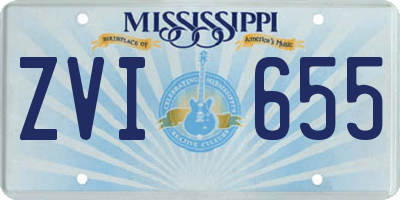 MS license plate ZVI655