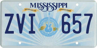 MS license plate ZVI657