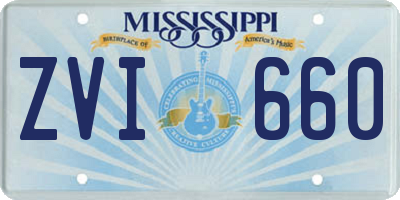 MS license plate ZVI660