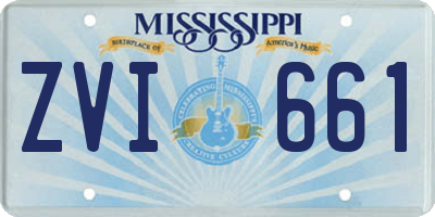 MS license plate ZVI661