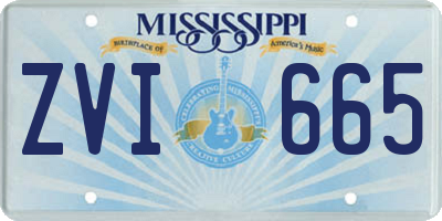 MS license plate ZVI665