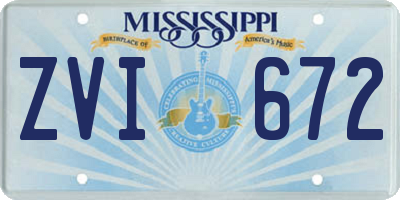 MS license plate ZVI672
