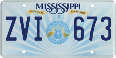 MS license plate ZVI673