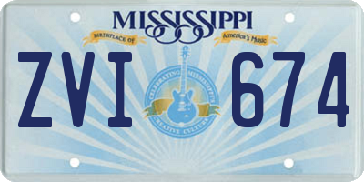 MS license plate ZVI674