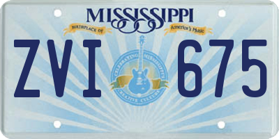 MS license plate ZVI675