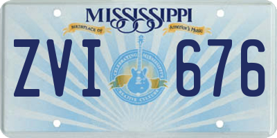 MS license plate ZVI676