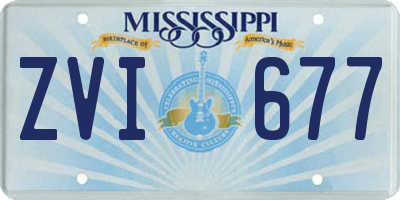 MS license plate ZVI677