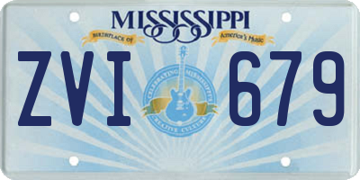 MS license plate ZVI679