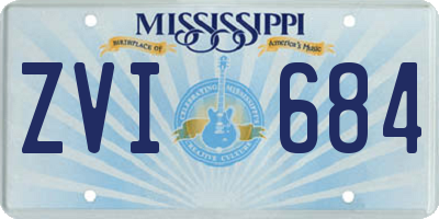 MS license plate ZVI684