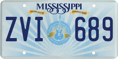MS license plate ZVI689
