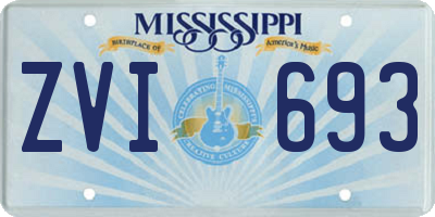 MS license plate ZVI693