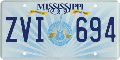 MS license plate ZVI694