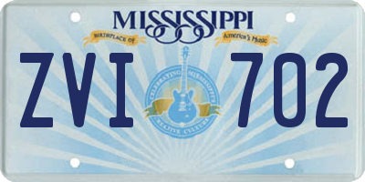 MS license plate ZVI702