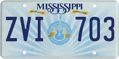 MS license plate ZVI703