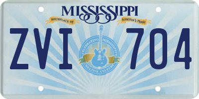 MS license plate ZVI704