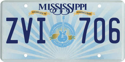MS license plate ZVI706