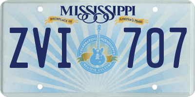 MS license plate ZVI707