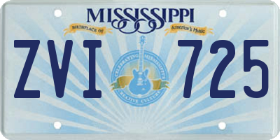 MS license plate ZVI725