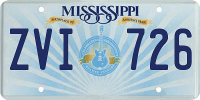 MS license plate ZVI726