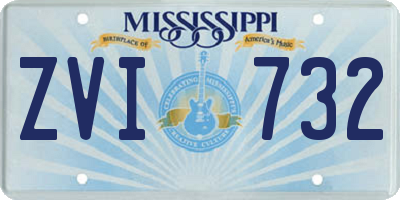 MS license plate ZVI732