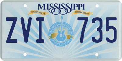 MS license plate ZVI735