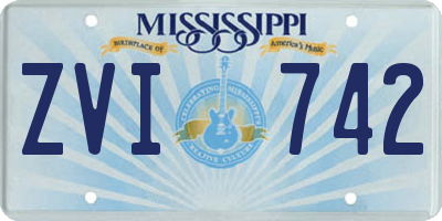 MS license plate ZVI742