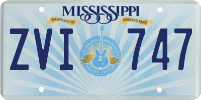 MS license plate ZVI747