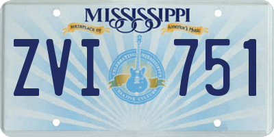 MS license plate ZVI751
