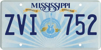 MS license plate ZVI752