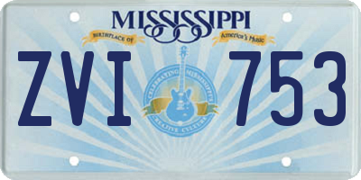 MS license plate ZVI753