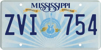 MS license plate ZVI754
