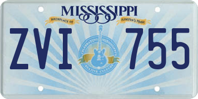 MS license plate ZVI755