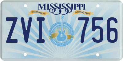 MS license plate ZVI756