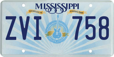 MS license plate ZVI758