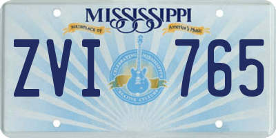 MS license plate ZVI765