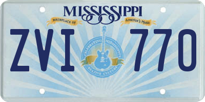 MS license plate ZVI770