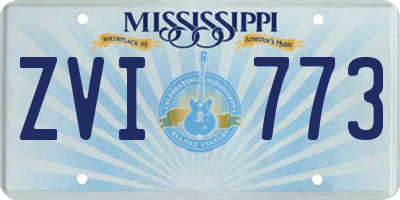 MS license plate ZVI773