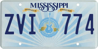 MS license plate ZVI774