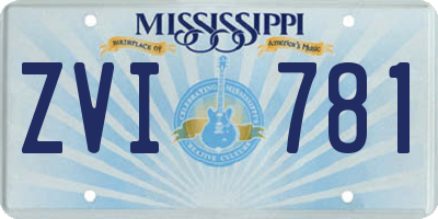 MS license plate ZVI781